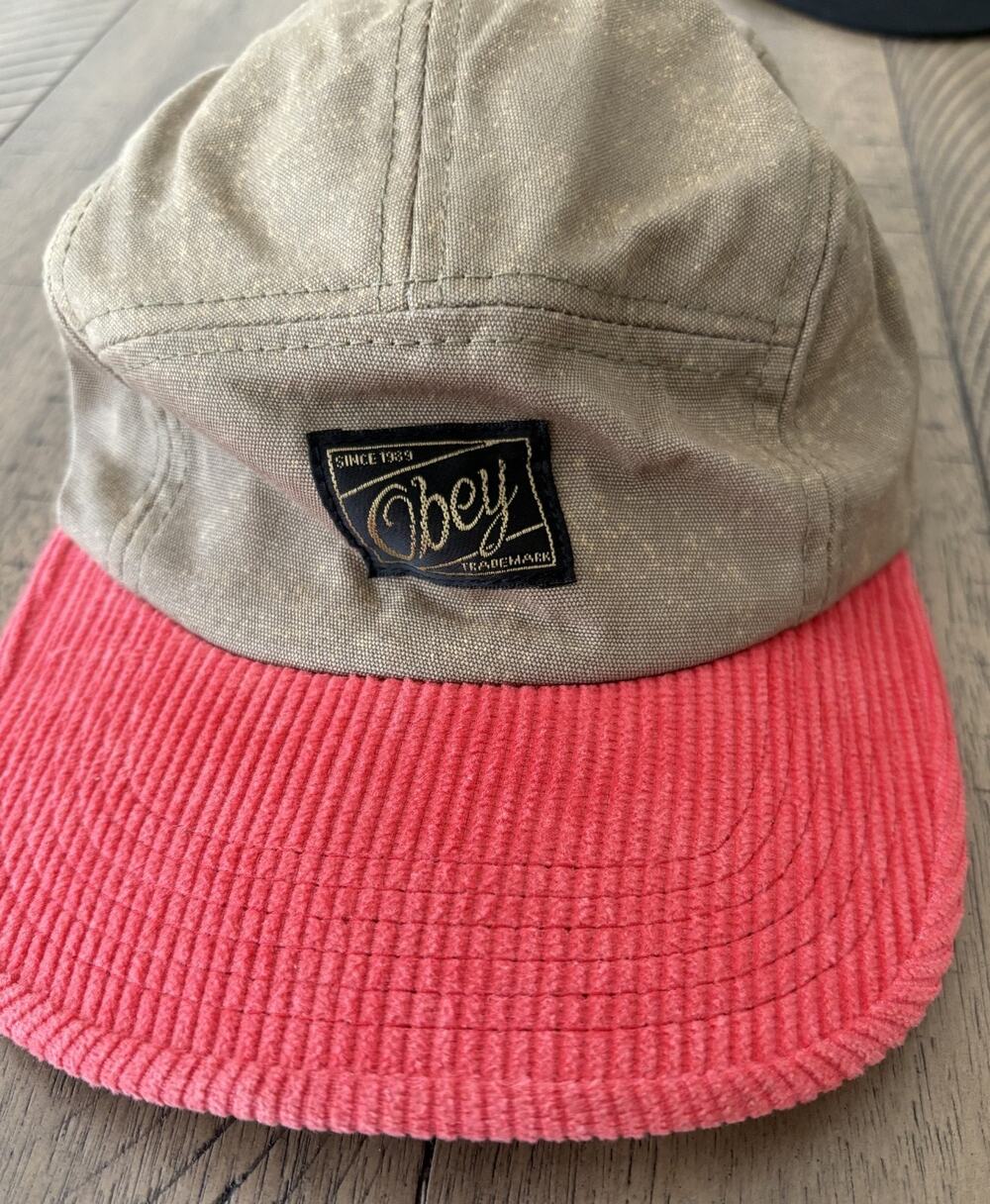 Obey Adjustable Strapback Hat – Pink & Beige Two-Tone